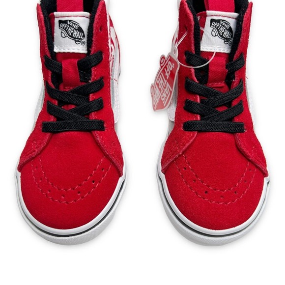 Vans Toddler Ferocious Flame Sk8-Hi Zip Shoe Racing Red Sneaker Unisex Baby NIB - Picture 6 of 11